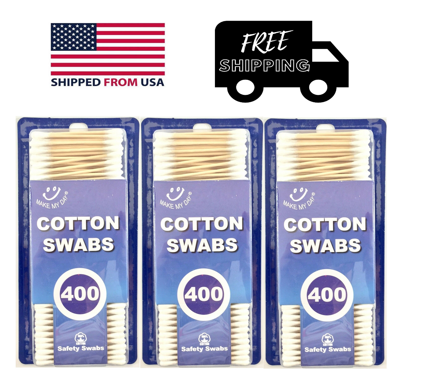 Wooden Cotton Swabs 100% Cotton Double Tipped Cotton Buds Wood Stick